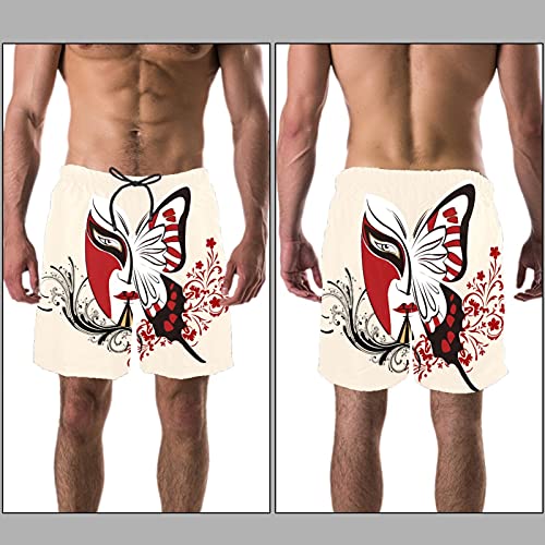 Short de bain chinois Peking Opera multicolore avec doublure en maille - 3