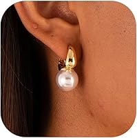 CHESKY Dainty AAA+ Freshwater Pearl Drop Earrings 14K Gold/Silver Plated Hypoallergenic Dangle for Women Wedding Gifts