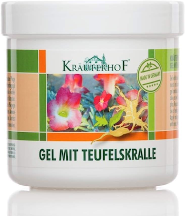 Kruterhof Gel with Devil's Claw and Eucalyptus, Menthol and Camphor Extract 250ml Tub Sealed with Aluminium Film [Ideal Care for Massages] by Asam