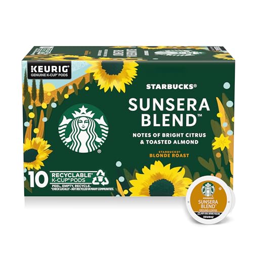 Starbucks K-Cup Coffee Pods, Sunsera Blend For Keurig Coffee Makers, 100% Arabica, 1 Box (10 Pods)