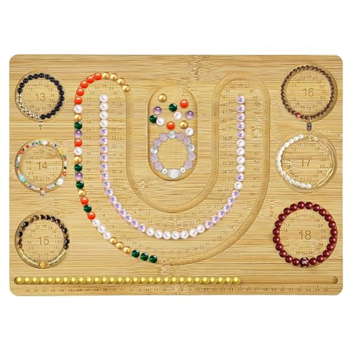 1 Stück Perlenbrett für Armbänder, Massivholz Material, Perlenstickerei-Werkzeuge, für Armband, Halsketten, Schmuckherstellung, DIY-Design (39.2 × 28 × 1 cm)