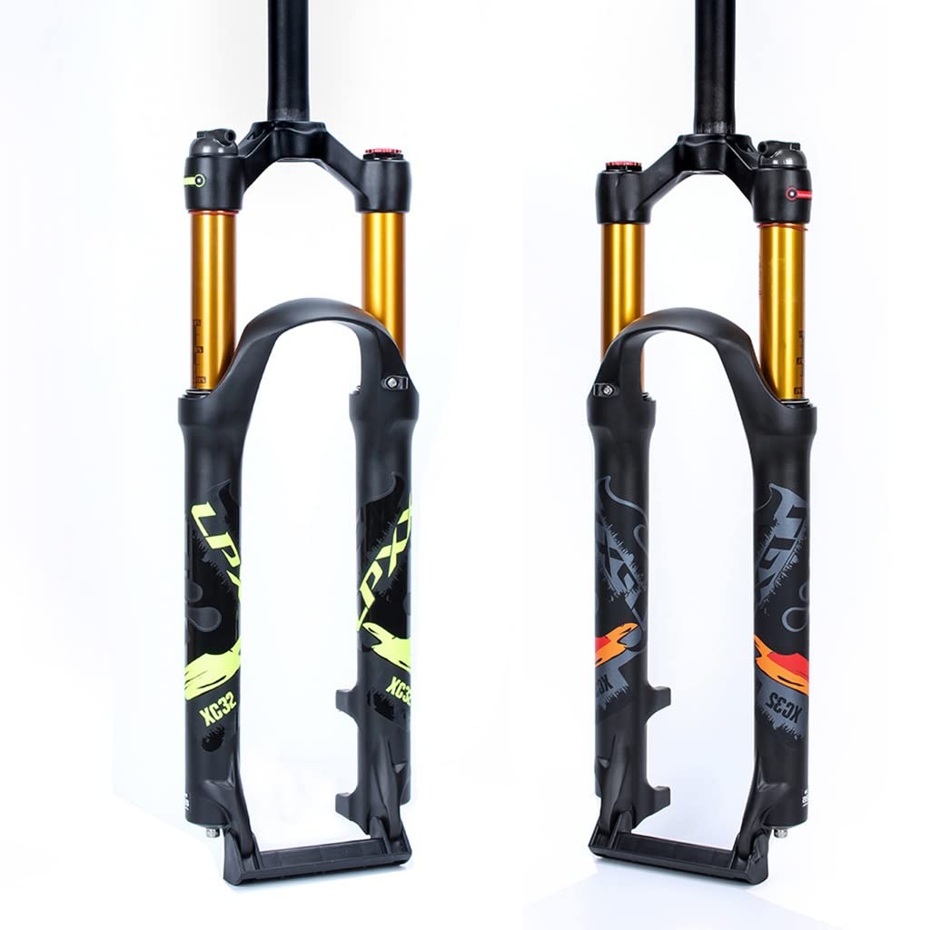 Przedni widelec amortyzowany pneumatycznie MTB 26" 27,5" 29" XC AM ultralekki widelec do rowerów górskich z ręczną blokadą, rura prosta/stożkowa 1 1/8", hamulec tarczowy, szybkozłączka, droga