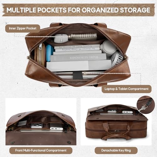 Maletín messenger para hombre RAINSMORE 16" piel PU miniatura 3