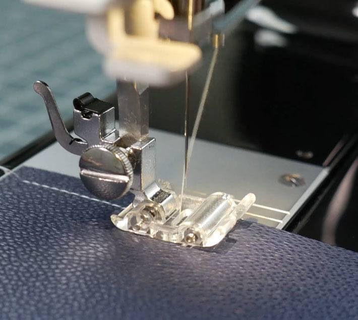 Image of ZENITH Roller Foot Pressure Foot Snap on Type for Automatic Electric Low Shank Sewing Machines Suitable for Usha Janome Brother Singer etc Steel Plastic Finish (Roller Foot)