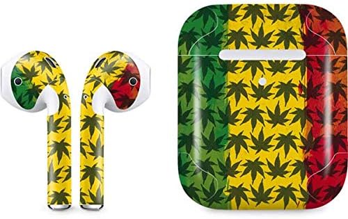 Skinit Decal Audio Skin Compatible with Apple AirPods 2 - The Lion of Judah Rasta Flag Design