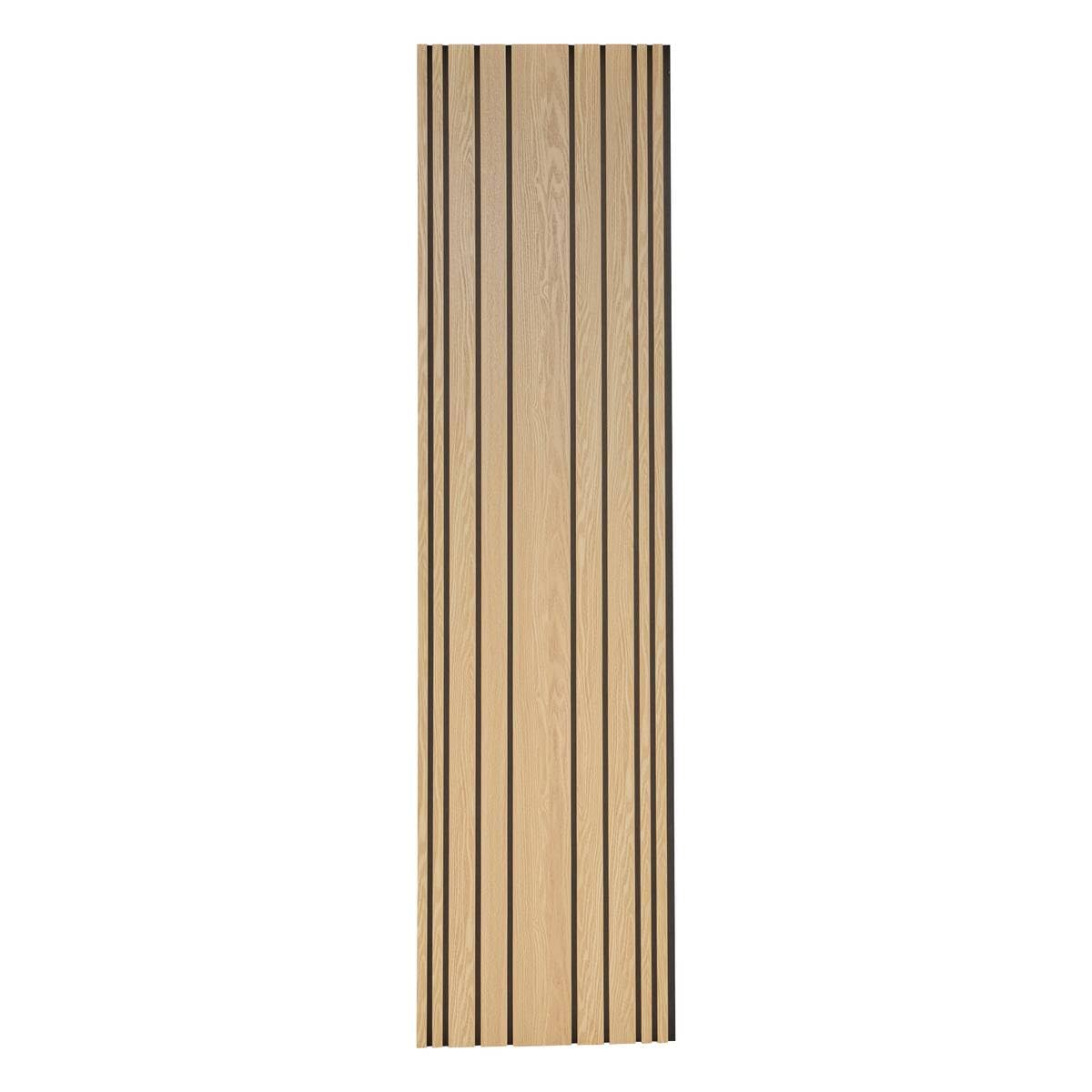 Atmosphera Créateur d'intérieur - Panneau Décoratif Tasseaux Bois Colva - 240x60cm - Beige Fond Noir - Réduction du Bruit - Entrée, Chambre, Salon