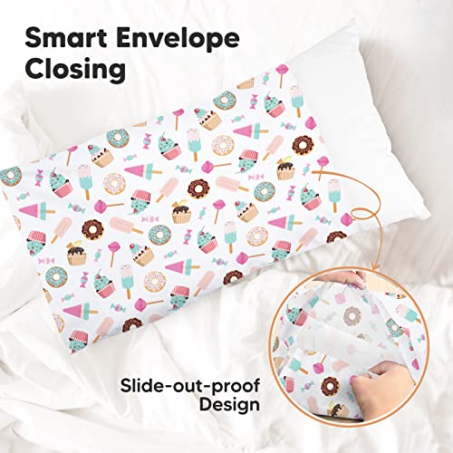 Image of KeaBabies Toddler Pillowcase for 14X20 Pillow - Organic Jumbo Toddler Pillow Case for Boy, Kids - 100% Natural Cotton Pillowcase for Miniature Sleepy Pillows - Pillow Sold Separately (Sweet Tooth)