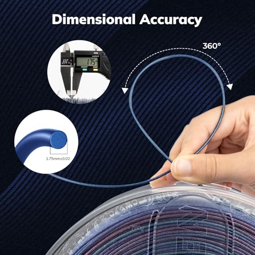 Image of AMOLEN PLA 3D Printer Filament, Galaxy Gradient Color Changing with Light Filament 1.75mm,Shiny Sparkle 3D Printing Filament for Most FDM 3D Printers,Dimensional Accuracy + /- 0.02mm,1kg Spool(2.2lbs)