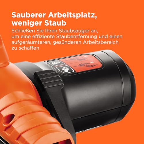 BLACK+DECKER 350W, 13mm Feilenschleifer mit 3 Schleifbändern & Staubsammelsystem, KA900E-QS