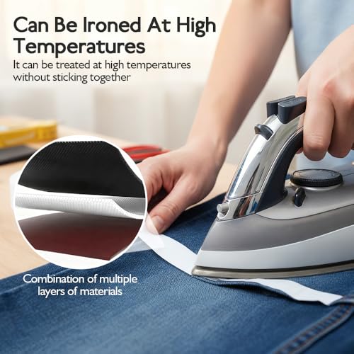 WUSAIRX No Sew Hemming Tape Fabric Adhesive, 3 Rolls Heavy Duty Iron on Hem Tape for Pants, 0.4 Inch Double Sided Stitch Witchery for Curtains, Jeans, Clothing (3, 0.4 in*33 FT)