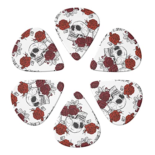 Lot de 6 médiators motif tête de mort pour guitare acoustique, guitare électrique, basse, ukulélé – fins, moyens et… - Les Beatles, Paul McCartney, John Lennon, RIngo Starr, George Harrison Lot de 6 médiators motif tête de mort pour guitare acoustique, guitare électrique, basse, ukulélé - fins, moyens et… – Image 5