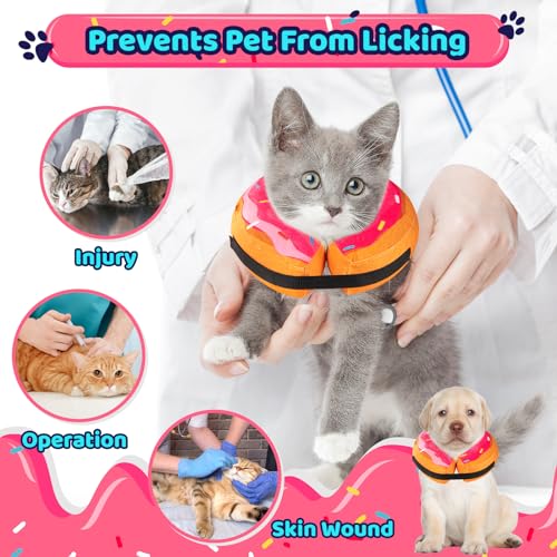Image of Grand Line Donut Inflatable Collar for Dogs and Cats, Soft Recovery Dog Cone After Surgery, Protective Pet Neck Cone for Small, Medium, Large Dogs, Not Block Vision (Pink, S)