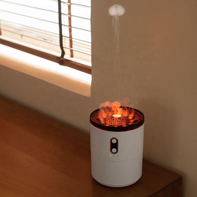 QIWA Volcano Flame Aromatic Diffuser - Electric Aromatherapy Humidifier for Home, Office, and Bedroom with Essential Oil Diffusion, 2 Mist Modes, 3 Timer Settings & Auto Shut-Off (B0CJCDLL9N) Amazon Price History, Amazon Price Tracker