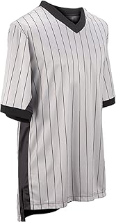 Smitty | BKS-206 | Gray w/Black Pinstripes Referee Shirt | Elite Performance Interlock | Wrestling Basketball Official (3XL)