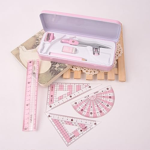 COMETX Conjunto de desenhos de engenharia de kit de geometria matemática de 8 peças que inclui régua