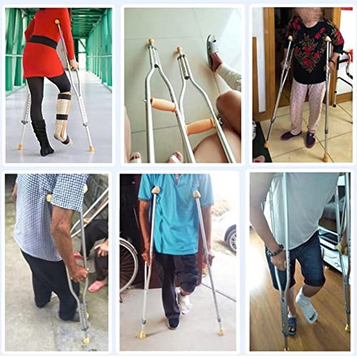 Aluminiowe kule pachowe (1 para 2 sztuki), ergonomiczne regulowane szelki do chodzenia z uchwytem TPR, dla osób starszych, niepełnosprawnych i niepełnosprawnych fizycznie (rozmiar: Tall Adult(
