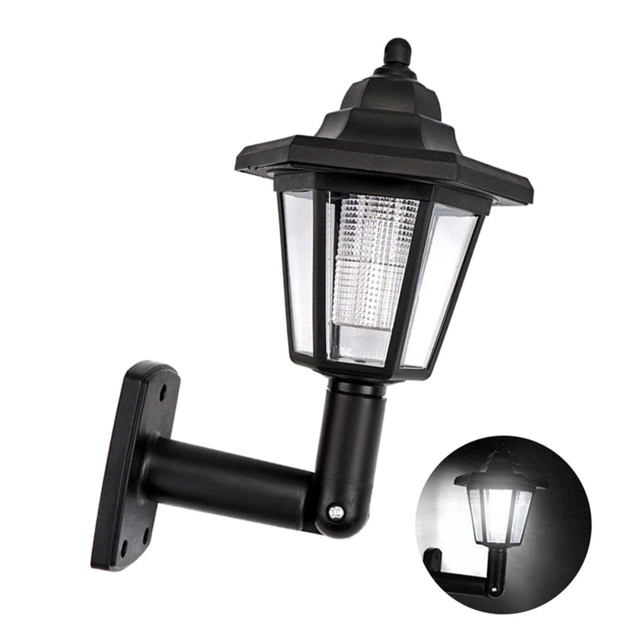 Toddmomy 2 Stück Solarbetriebene Sechseckige Wandleuchte Schwarz Wetterfeste Solar Wandlampe für Garten und Terrasse Platzsparende Außenleuchte mit Wandmontage