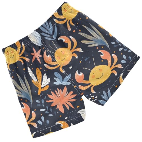 Pigsaly Boys Swim Trunks Doodle Ocean Animals Crabs Boys Board Shorts Swimsuit Swimwear Summer Bathing Suit XS2