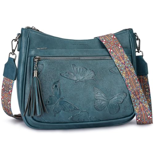 Image of BELTANA Crossbody Bags for Women Trendy Vegan Leather Hobo Purses Medium Butterfly Cross Body Purse with Wide Strap | Adjustable Strap