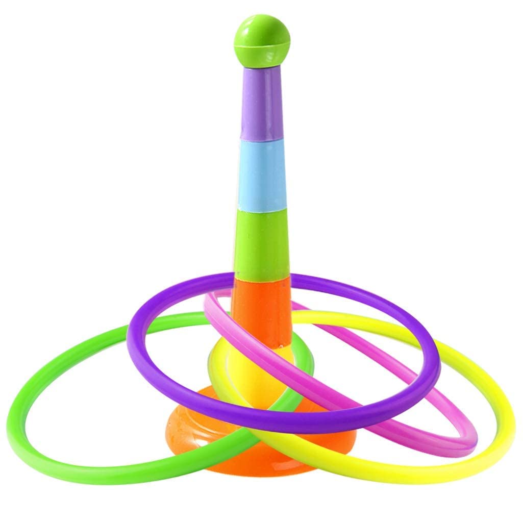 Generic The Voilas - Plastic Ring Toss Quoits Hoopla Throw Game For Kids | 50 Cms Tall Multicolor