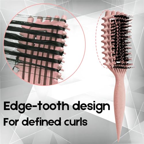 Image of Curly Hair Brush Candybrush Curl Defining Brush for Detangling Shaping and Defining Curls for Women, Men, Wet & Dry Hair (Matte Pink)