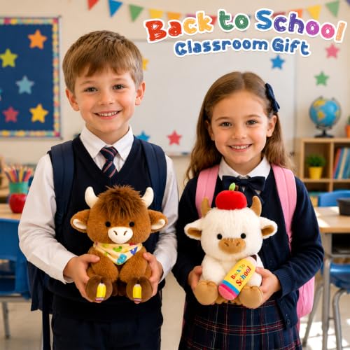 Classroom Highland Cow Plush-Back to School Gift “ABC” Handkerchief Decor by JIZWPOOM - Used condition - Image 5