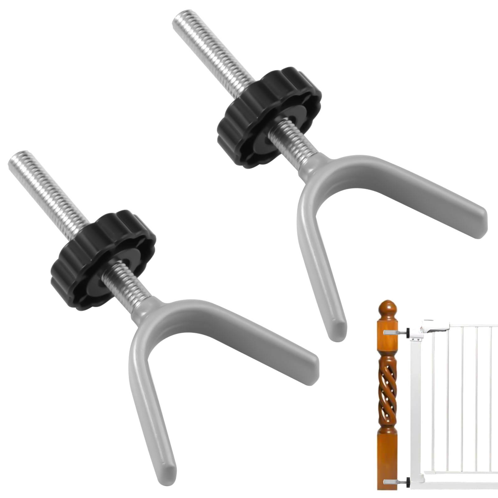 2 Stück Y Spindel Für Treppenschutzgitter, Y-Spindel Druckschrauben M10, Druckschrauben Für Kindergitter, Druckschrauben Für Kindergitter, für Treppenschutzgitter für Babys und Haustiere(Schwarz)