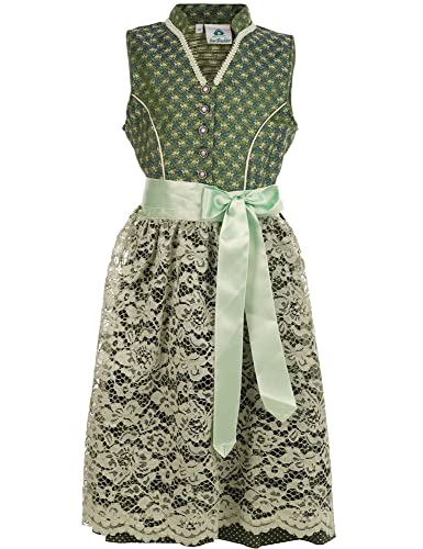 Isar-Trachten Jugend Dirndl Smaragd Spitzenschürze 44712 | Grün 134 Cover