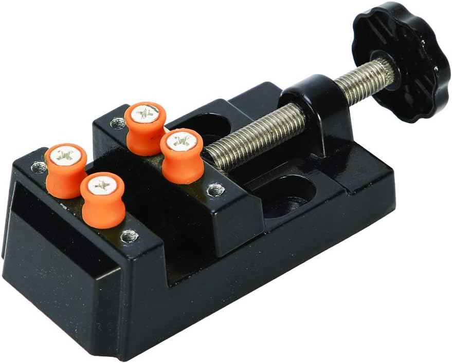 Qiaoshans Universal Mini Drill Press Vise Clamp Table Bench Vice for Jewelry Walnut Nuclear Watch Repairing Clip On DIY Sculpture Craft Carving Bed Tool