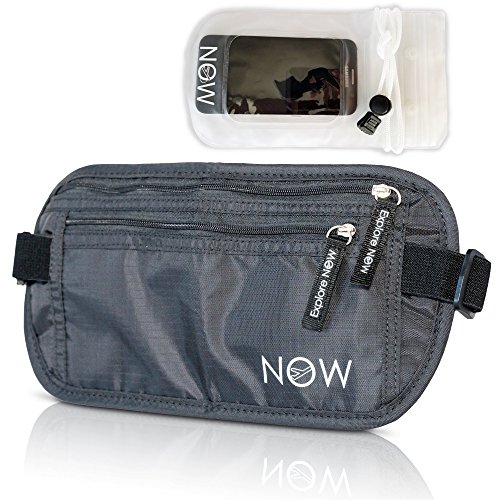 Explore Now Hidden Travel Money Belt + Phone Pouch. Rfid Fanny Pack, Passport Holder, Wallet (Shadow Grey) #TOP23