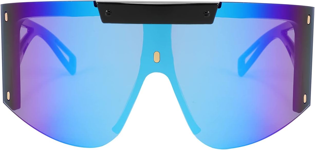 FEISEDY One Piece Oversized Sunglasses for Men Women Big Shades Wrap Shield Sunglasses for Cycling Driving Vacation B4027 - Image 2