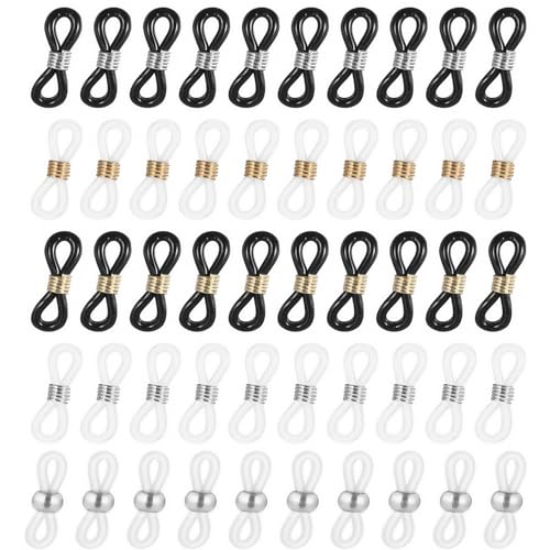 YSTrillion Catenine e Cordini,50 Pezzi Porta Catena per Occhiali,Regolabili Connettore