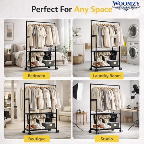 Image of ๐๐ข๐ฆ๐ ๐๐ฅ Heavy-Duty ๐ ๐ฒ๐๐ฎ๐น Hanger Stand for ๐๐น๐ผ๐๐ต๐ฒ๐ Hanging, Garment ๐ฆ๐๐ฎ๐ป๐ฑ ๐ฅ๐ฎ๐ฐ๐ธ Clothe Storage Freestanding ๐๐น๐ผ๐๐ต ๐๐ฎ๐ป๐ด๐ถ๐ป๐ด Stand for Bedroom, Entryway, Living Room