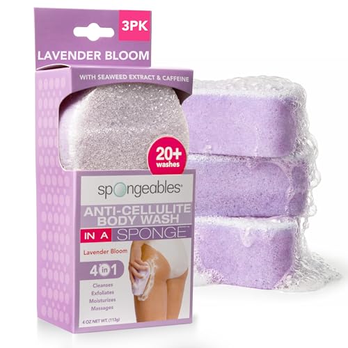 Spongeables Anti Cellulite Body Wash in a 20+ Wash Sponge, Lavender, 3 Count Spongeables Anti Cellulite Body Wash in a 20+ Wash Sponge, Lavender, 3 Count