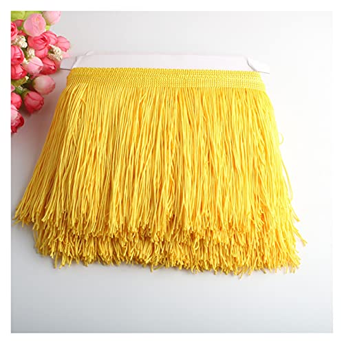 Frange dentelle de polyester jaune fluorescent 10 mètres pour couture - 5