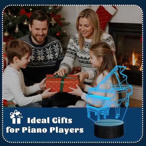 Veilleuse LED 3D piano avec télécommande 16 couleurs CoolGift Mart - 6