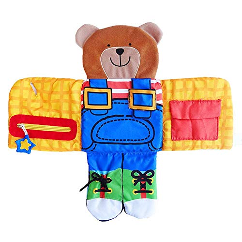 Preisvergleich Produktbild Eternitry Baby Frühes Lernen Dress-up Puppen Grundlegende Leben Fähigkeit Schnürsenkel Tuch Buch Puppe Spielzeug Zip, Spitze Puzzle für Kleinkind Kinder Jungen Mädchen Baby
