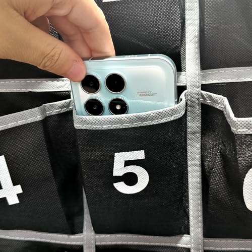 9 Numbered Pocket Charts for Cell Phone Holder Classroom, Durable Calculator Holder for Classroom, Wall Door Phone Organizer Hanging Pouch, Small Pocket Organizer for School Office Home - Image 6
