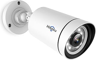 Hiseeu 5MP PoE Security Camera Color Night Vision,IP66 Waterproof Outdoor Security Camera,Two-way Audio,Smart Alerts,Work with Hiseeu PoE CCTV System