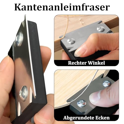 Kantenschneider Umleimer mit 1 Ersatzklinge, Kantenhobel Holz, Mini Handhobel Rutschfest Kantenumleimer,Tragbar Manueller Kantenanleimschneider, für Holz Pvc Abs Kantenschneider Umleimer