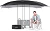 WONDERFOLD Sun Shade Canopy for S5 Convertible Utility Wagon - Large Umbrella with Sturdy Attachment & Plenty of Shade Around Your Utility Cart, Black