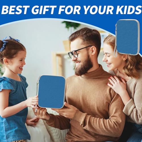 WIETUNV Card Case for Yoto cards, Soft Portable Folder with Zipper & 80 Pockets Player & Mini Audiobook Cards, Card Binder Holder with Sleeves for Travel (Blue) — view 6