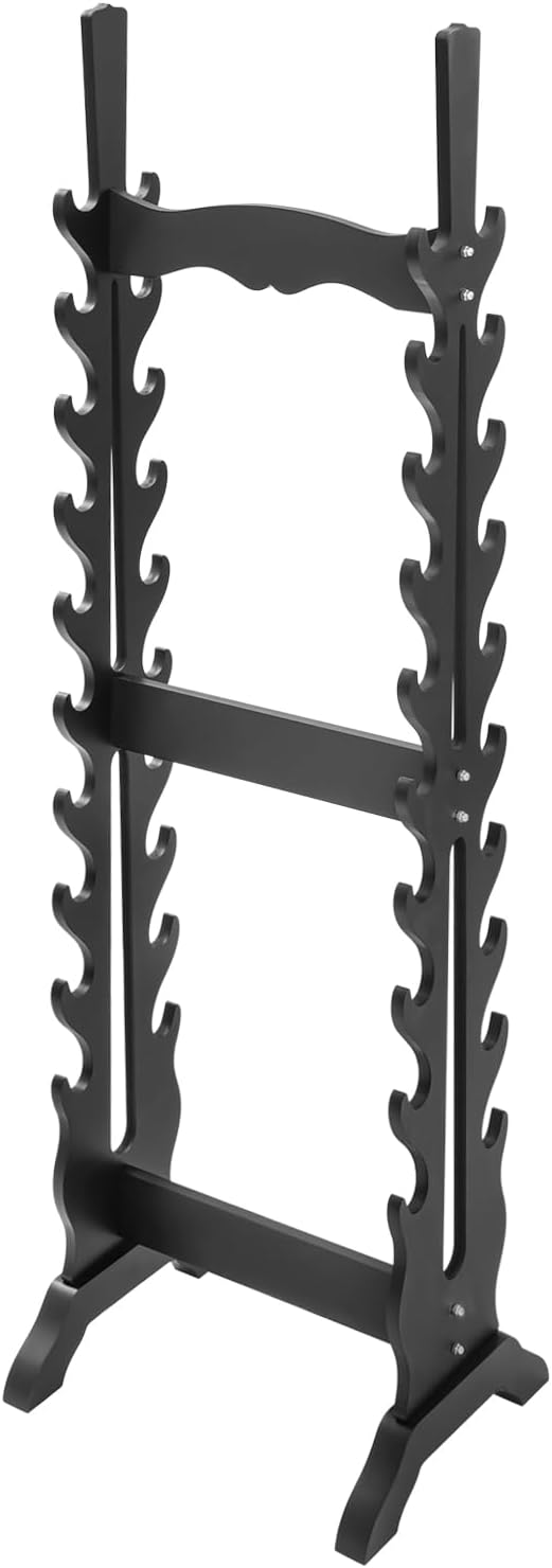 20-Tier Sword Stand Floor, Multilayer Vertical Sword Display Stand, Double-sided Sword Rack, Large Classic Hollow Floor Stand, Japanese Samurai Sword Holder for Katana, Samurai, Gladiator