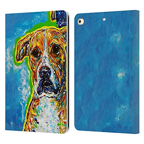 Étui iPad 9.7 2018 compatible 2017 protection cuir motif chien Boxer