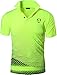 jeansian Hombres Verano Deportes Wicking Transpirable Quick Dry Short Sleeve Polo T-Shirts Tops Running Training tee LSL195 GreenYellow M