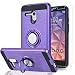 Alcatel OneTouch Fierce XL/Pop 3 5.5"/Flint/Pixi Glory 4G LTE Case with HD Phone Screen Protector,Ymhxcy 360 Degree Rotating Ring & Bracket Dual Layer Resistant Back Cover for 5054-ZH Purple
