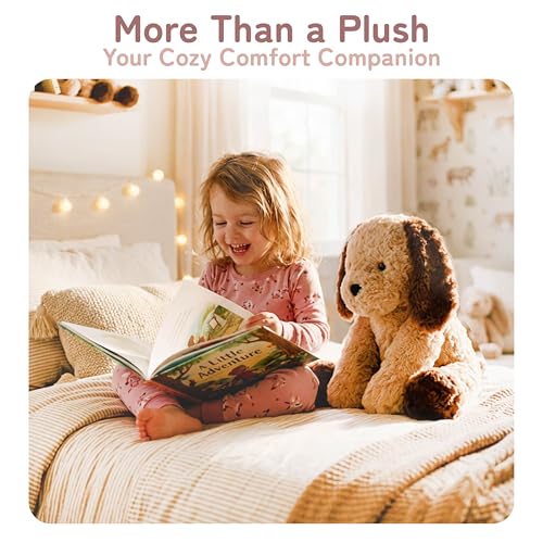 Image of Niuniu Daddy Weighted Stuffed Animals, 14 in 3.5 lbs, Puppy Huggable Plush | Heavy sensory lap pad, lying body pillow for sleeping, machine wash, huggable plushies, soothing gift for kids and adults