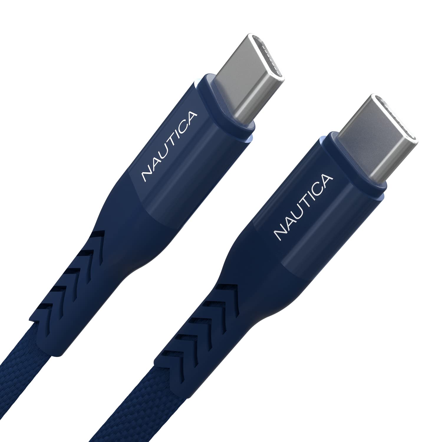 Nautica Type-C to Type-C Cable 7 ft USB-C to USB-C Fast Charging Cable with 65W Power Delivery & 480Mbps Data Transfer, Compatible for Google Pixel, Samsung and Apple Devices & More (7FT, Navy)