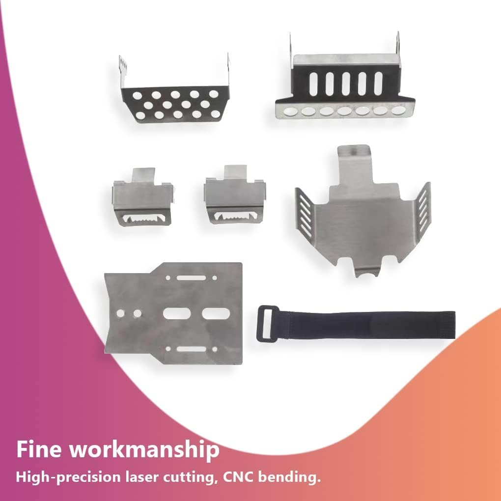 Chassis Protective Skid Plate Anti-Collision Bumper Guard Set Remote Control Vehicle Automobile Supplies Upgrade Parts - (Color: 1set, CN)