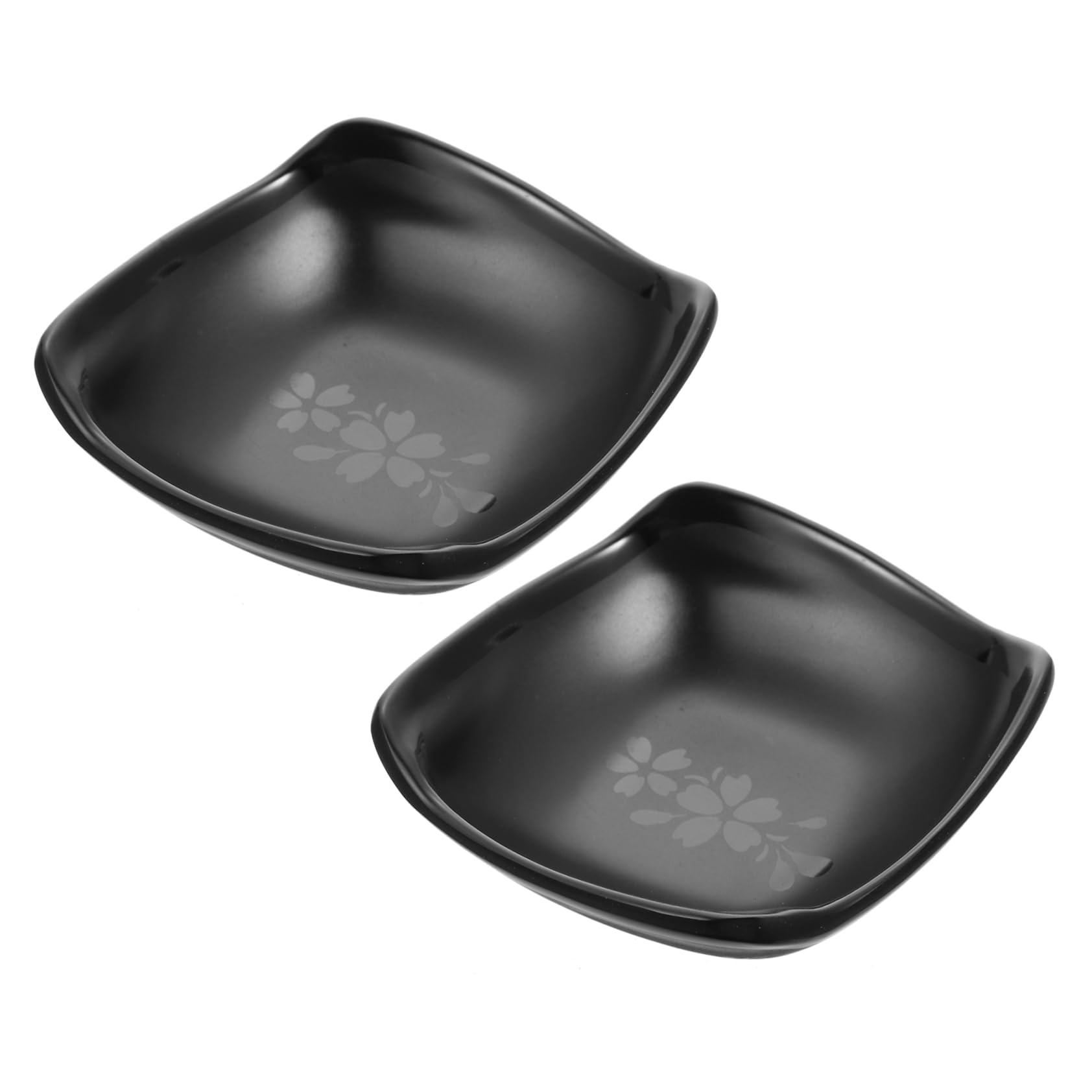 BRIGHTFUFU 2pcs Seasoning Dish Seasoning Plate Sushi Dipping Bowl Snack Dish Dipping Sauce Japanese Side Bowl Chinese Tableware Side Plates Mini Dipping Bowls Kitchen Melamine Black re-usable
